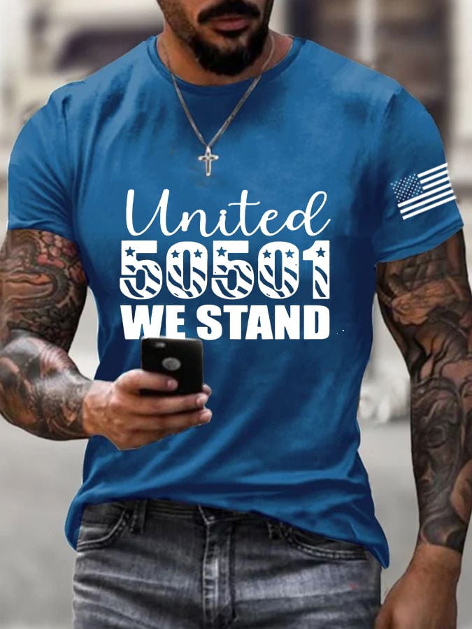 π₯Buy 3 Get 15% Offπ₯Men's 50 Protests 50 States 1 Movement Print T-Shirt