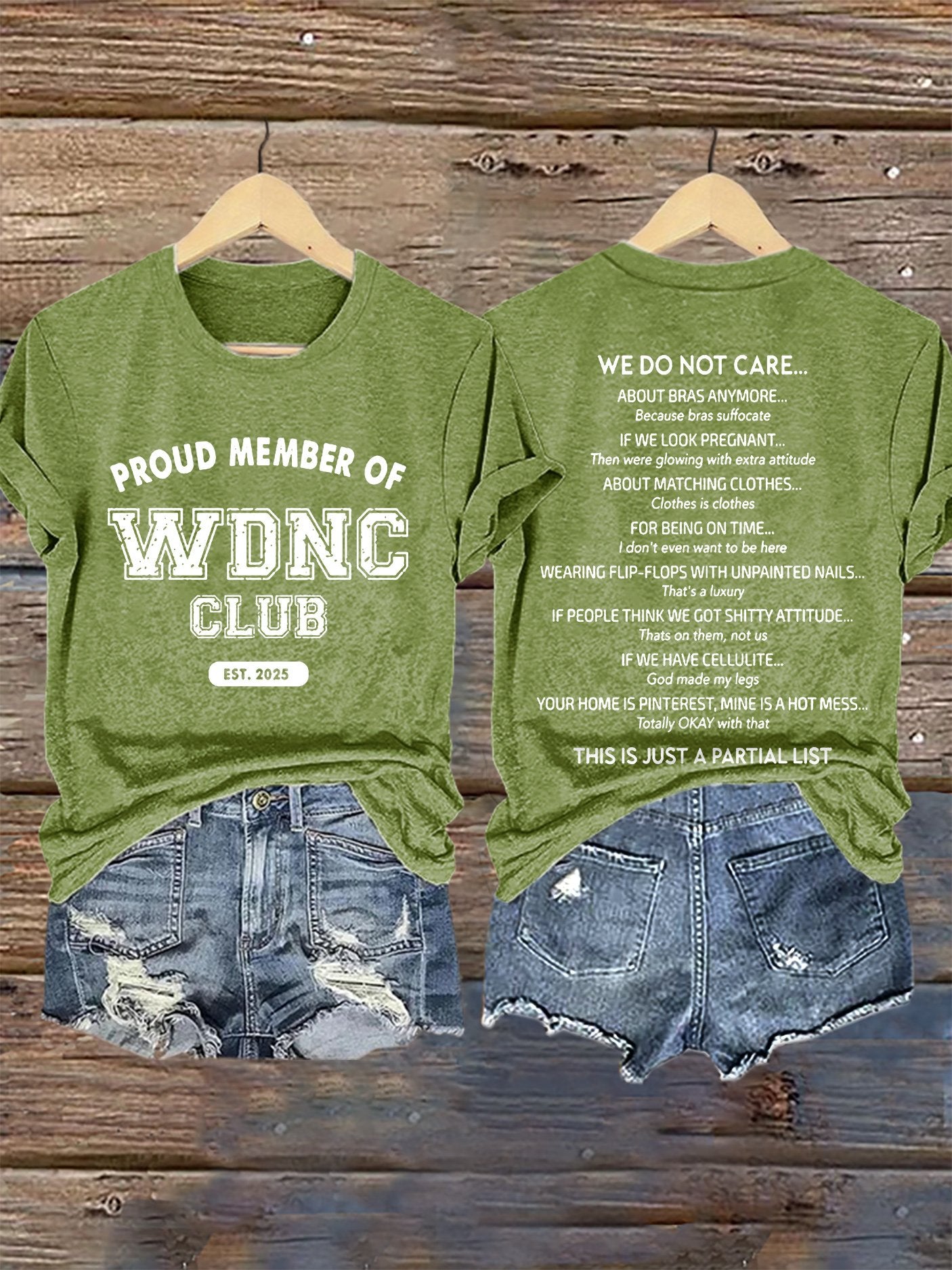 Retro Proud Member Of WDNC Club Est. 2025 We Do Not Care Print T-Shirt