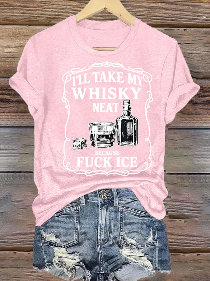 Women's Whiskey F*ck ICE Abolish ICE Print T-Shirt