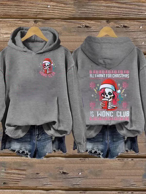 Women's Retro Funny Proud Member Of Club We Do Not Care Menopause Perimenopause Print Hoodie
