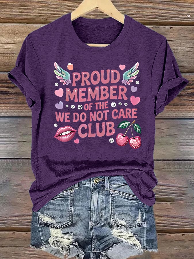 Women's Retro Funny Proud Member Of Club Menopause Perimenopause Print T-Shirt