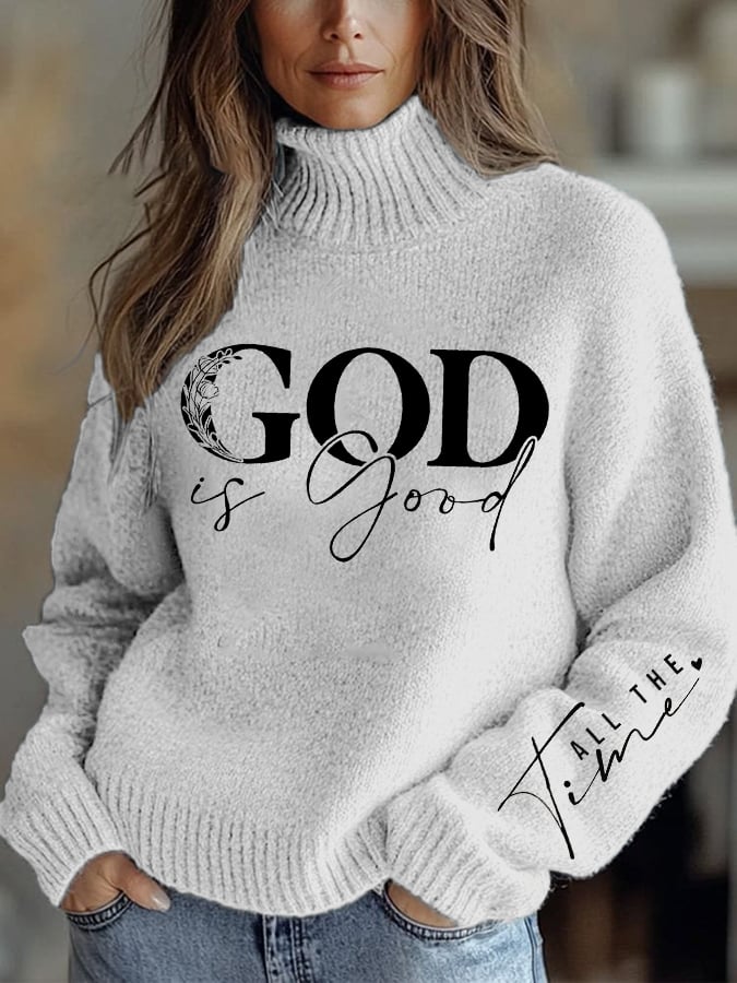 Women's Casual Valentine's Day Faith Knitted Turtleneck Bottoming Shirt