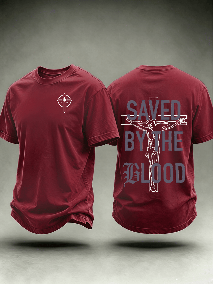 Men's Saved By The Blood Printed T-shirt