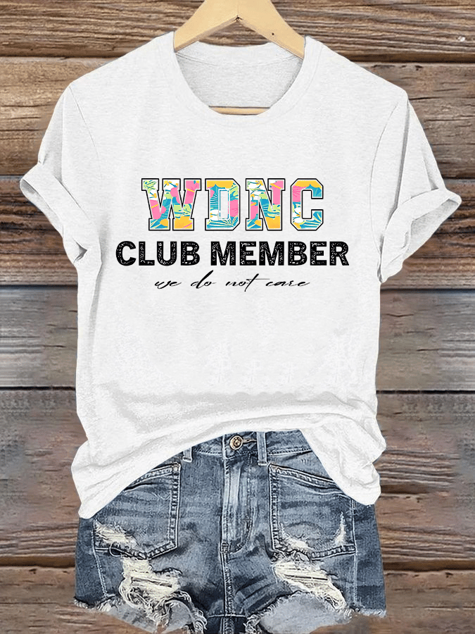 Women's Retro Funny Proud Member Of Club Menopause Perimenopause Print T-Shirt