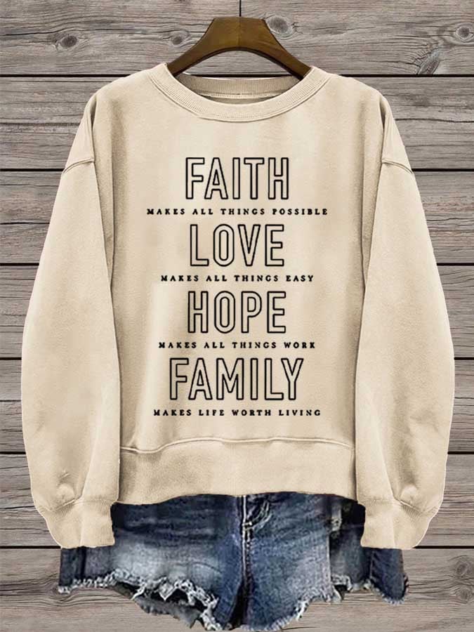 Women'S Family Makes Life Worth Living Print Sweatshirt