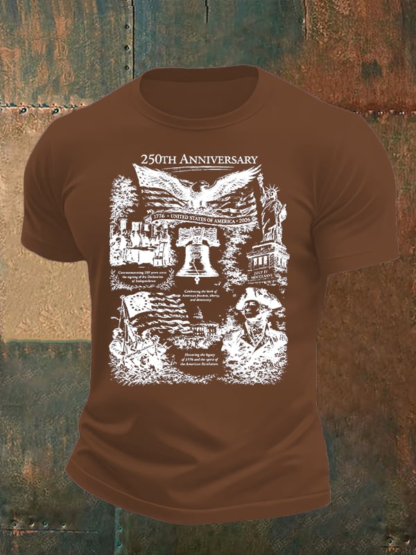 Men's Retro USA 250th Anniversary Print T-Shirt