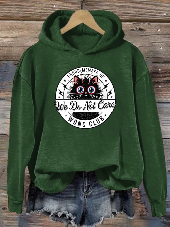 Women's Retro Funny Proud Member Of Club We Do Not Care Menopause Perimenopause Print Hoodie