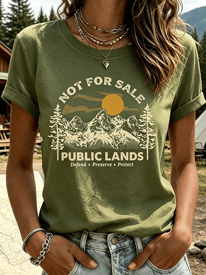 Women's "Not For Sale Public Lands" Comfortable short-sleeved T-shirt