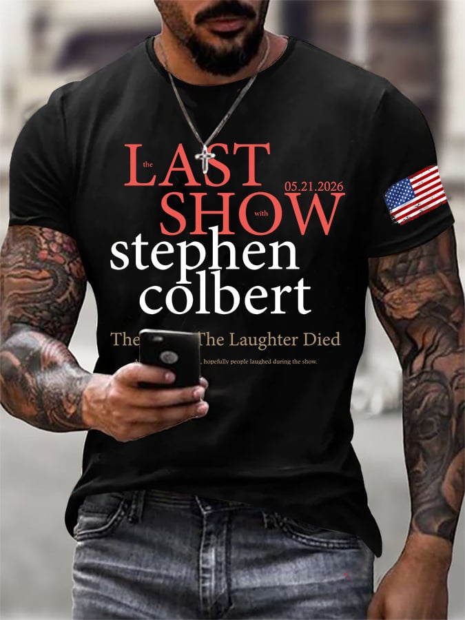 🔥Buy 3 Get 15% Off🔥Men's Retro Last Last Show 05.21.2026 The Night The Laughter Died After The Opening Monol, Hopefully People Laughed During The Show Print T-Shirt