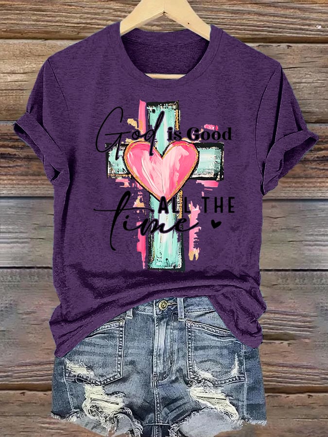 Women's "God is Good All The Time" Print T-Shirt