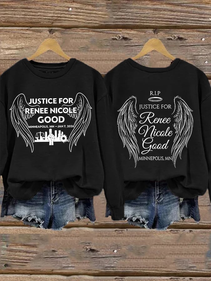 Retro Wings Justice For Renee Nicole Good Print Sweatshirt