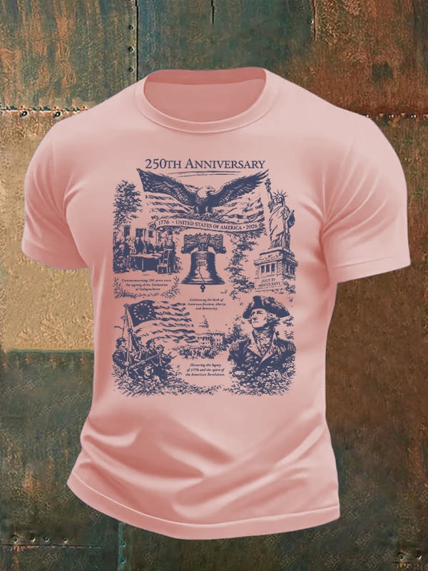 Men's Retro USA 250th Anniversary Print T-Shirt