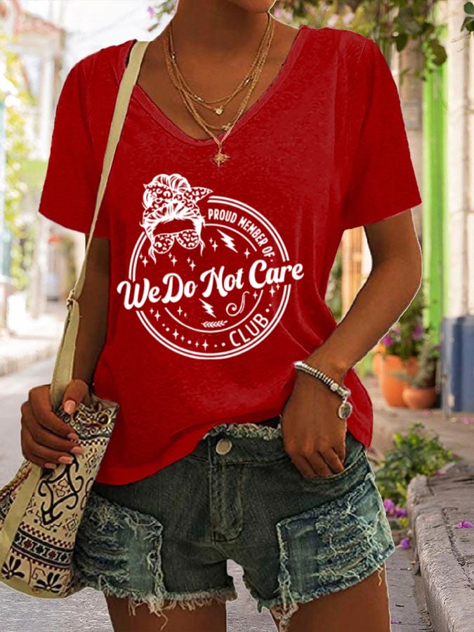 Women's V-neck Retro Funny Proud Member Of Club Menopause Perimenopause Print T-Shirt