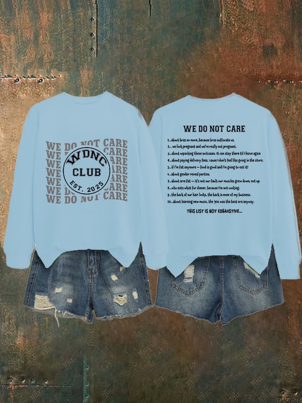 Women's Retro Funny Proud Member Of Club We Do Not Care Menopause Perimenopause Print Sweatshirt