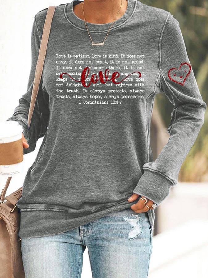 Women's Love is patient Printed Sweatshirt