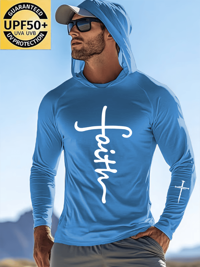 🔥Buy 3 Get 15% Off🔥🔥Hot Sale Picks 🔥Men's Faith Outdoor Sun Protection Breathable Cool Hooded Sun Protection Long Sleeve Top