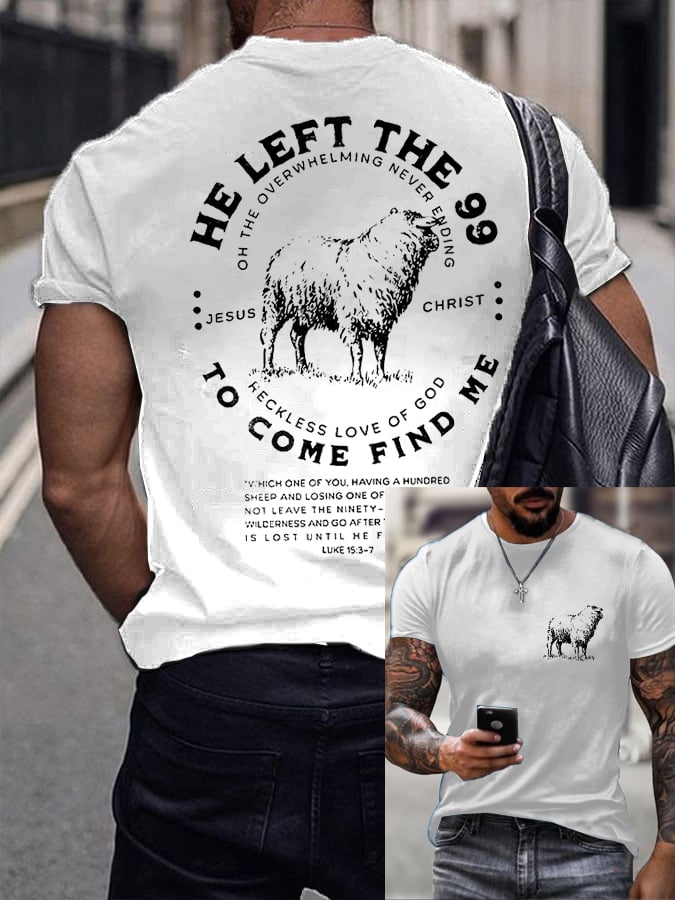 🔥Buy 3 Get 15% Off🔥Men's He Left 99 to Come Find Me Printed Round Neck T-Shirt