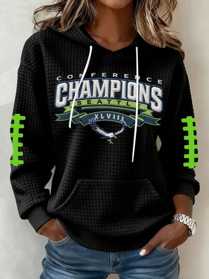 Women's Football Print Hoodie Sweatshirt