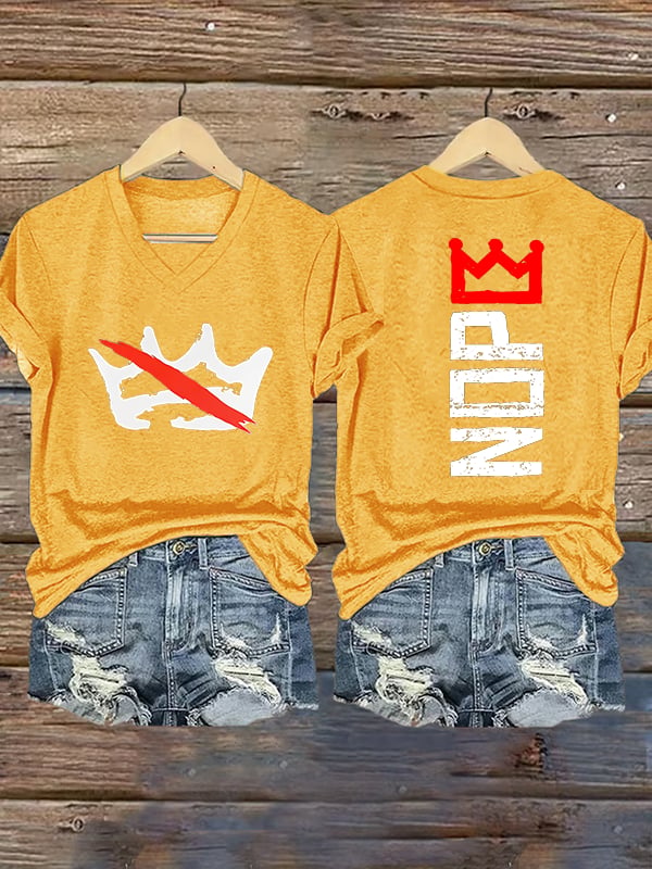 🔥Buy 3 Get 15% Off Women's Nope, No Kings In America Print T-shirt