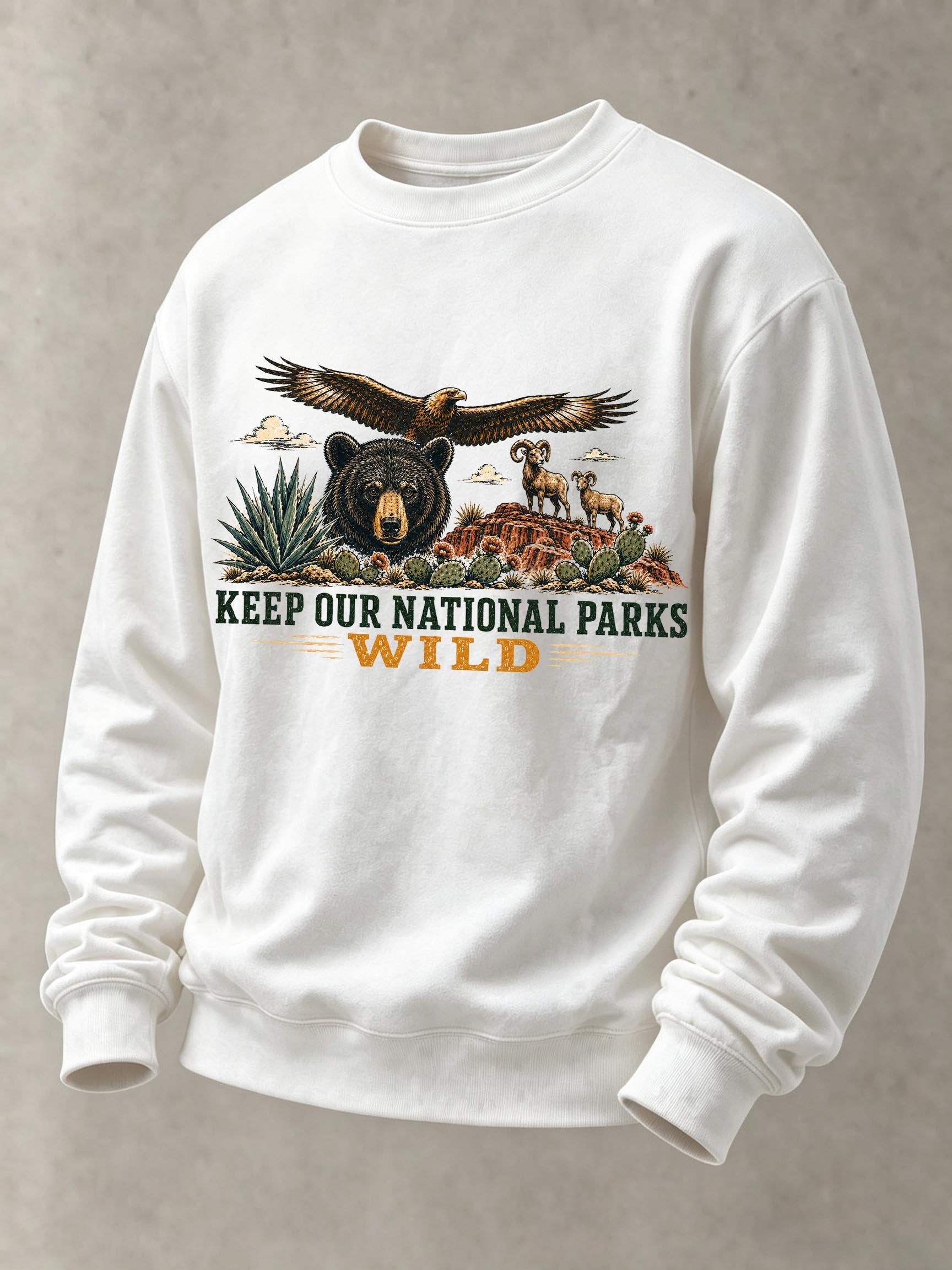 Preserve National Parks Natural Wilderness Printed Men's Sweatshirt