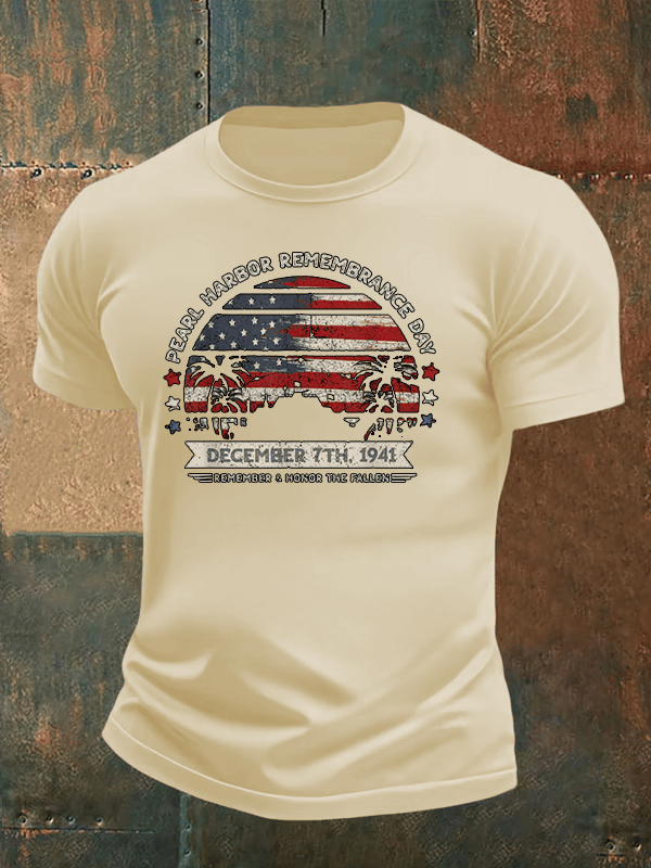 🔥Buy 3 Get 15% Off Men's Pearl Harbor Memorial Day Hawaii USA Flag Day of Infamy T-shirt
