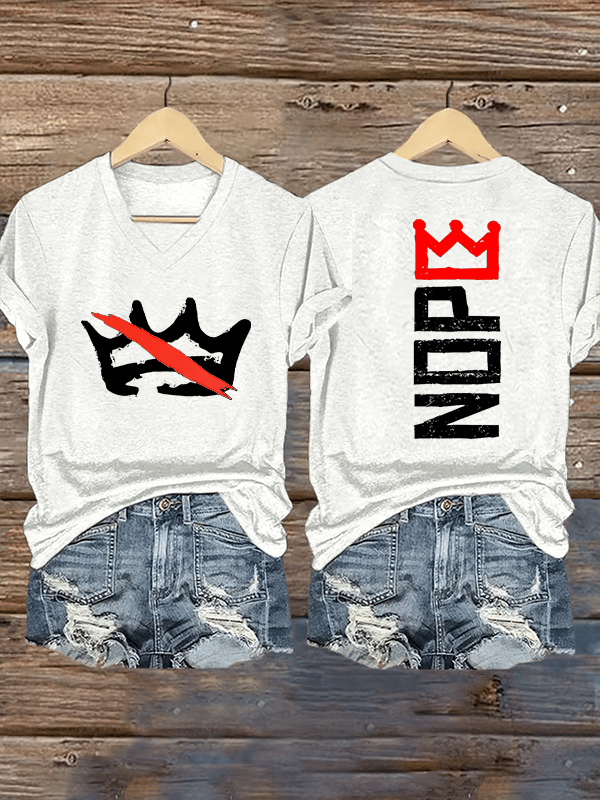 🔥Buy 3 Get 15% Off Women's Nope, No Kings In America Print T-shirt