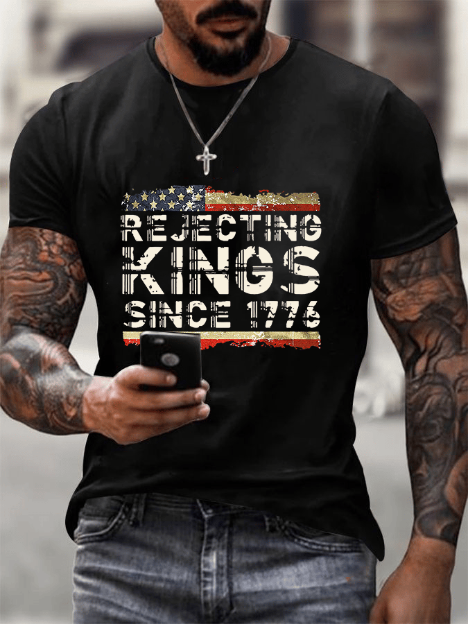 Men's Fashion Casual FDT Reject King Tiger Print T-shirt