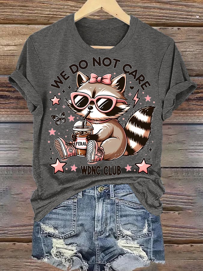 Women's Cute little raccoon for Women's WDNC Menopause & Perimenopause Printed T-shirt