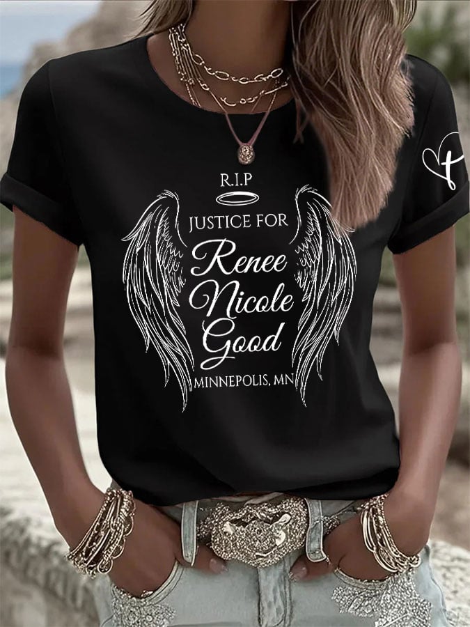 Retro Justice For Renee Print T-Shirt