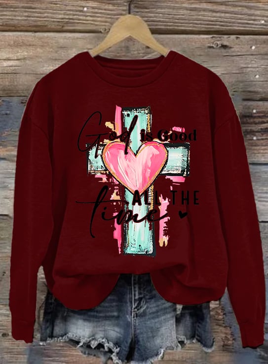 Women's "God is Good All The Time" Print Sweatshirt