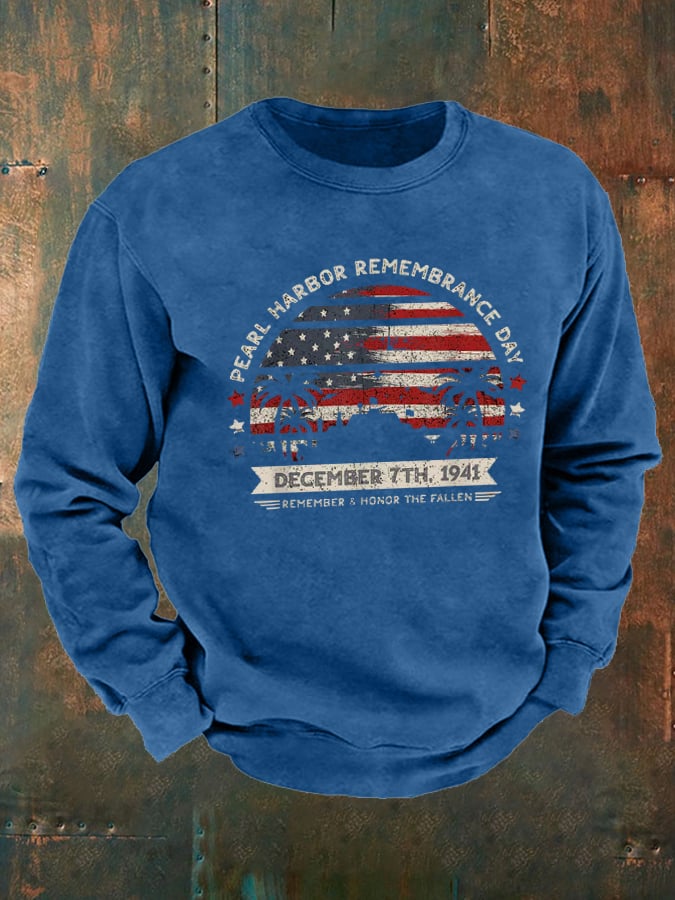 🔥Buy 3 Get 15% Off Men's Pearl Harbor Memorial Day Hawaii USA Flag Day of Infamy Sweatshirt