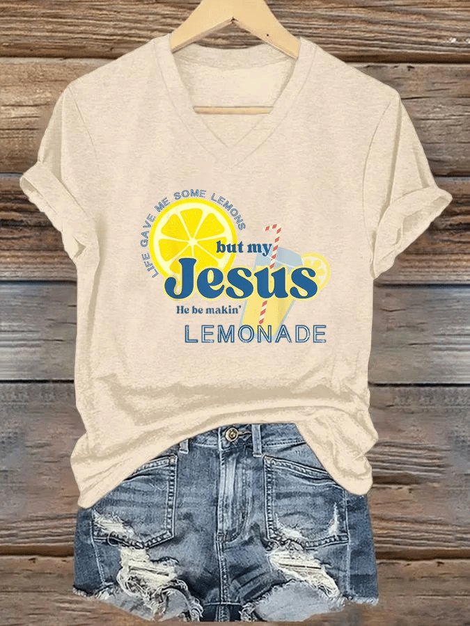 Women's Lemonade Faith V Neck T-shirt