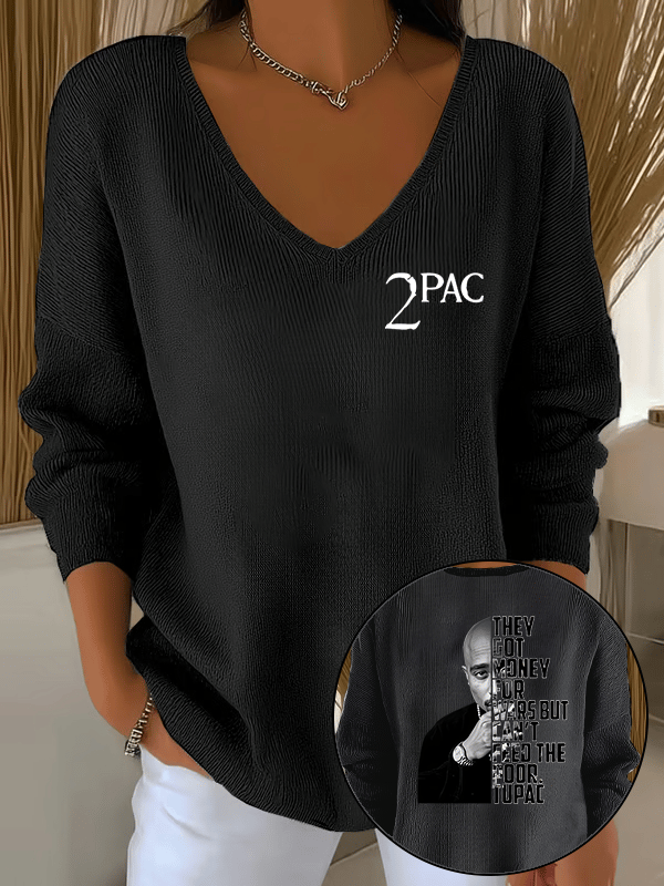 Women's 2Pac Rapper Print Tops