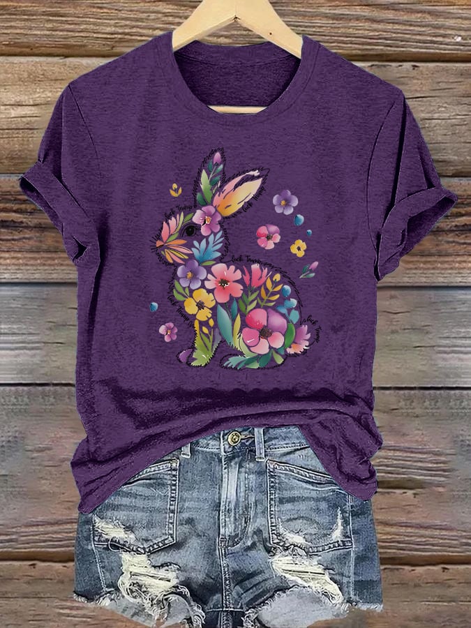 Women's Spring Easter Bunny Subtle Hidden Message FDT T-shirt