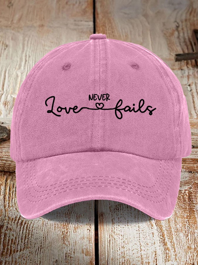 Love Never Fails Print Baseball Cap