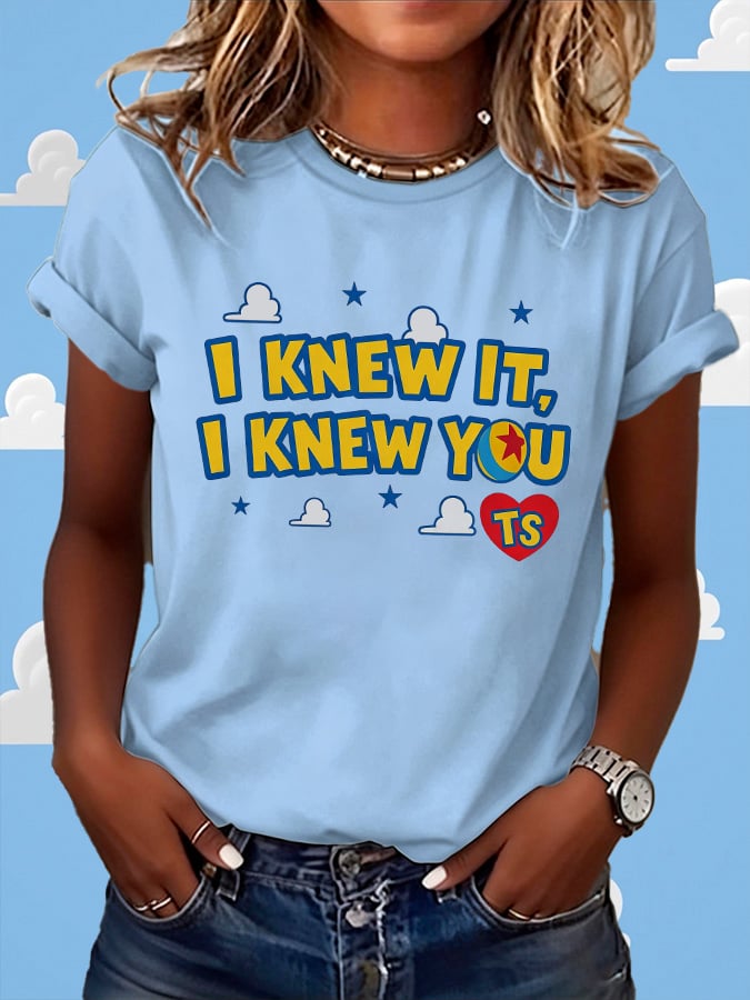 Retro I Knew It Print T-Shirt