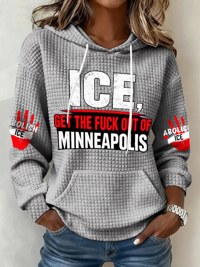 Retro Ice Get The Fuck Out Of Minneapolis Print Hoodie