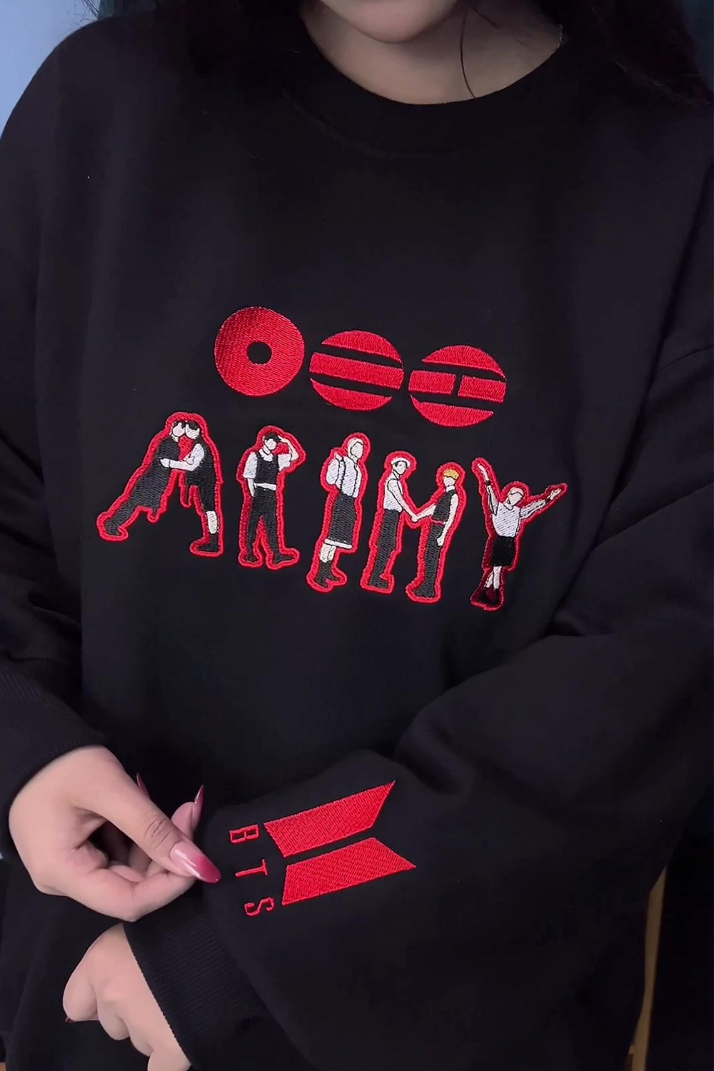 BTS Embroidered Sweatshirt