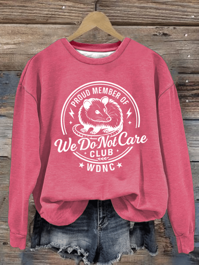 Women's Retro Funny Proud Member Of Club We Do Not Care Menopause Perimenopause Print Sweatshirt