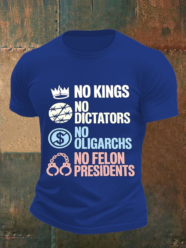 Men's No Kings No Dictators Protest print T-Shirt