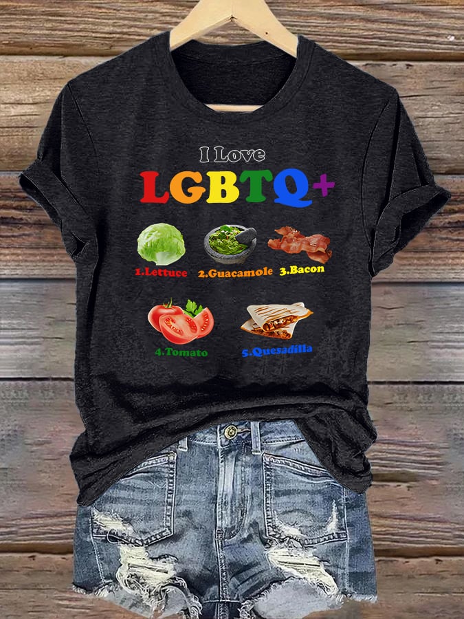 Women's LGBTQ+ Pride Graphic Tee for Food Lovers