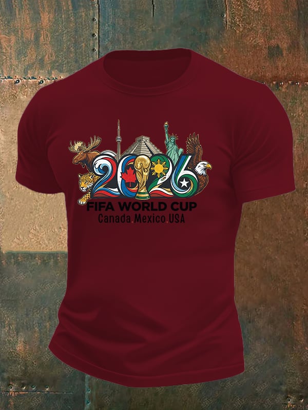 Men's 2026 Canada Mexico Usa Football T-shirt