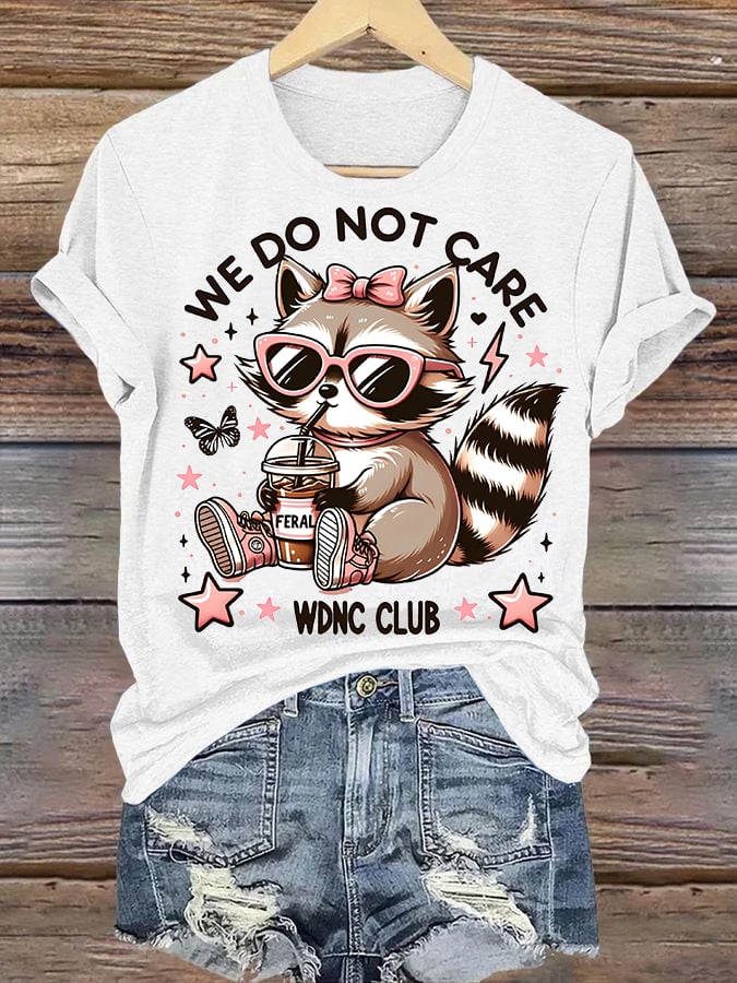 Women's Cute little raccoon for Women's WDNC Menopause & Perimenopause Printed T-shirt