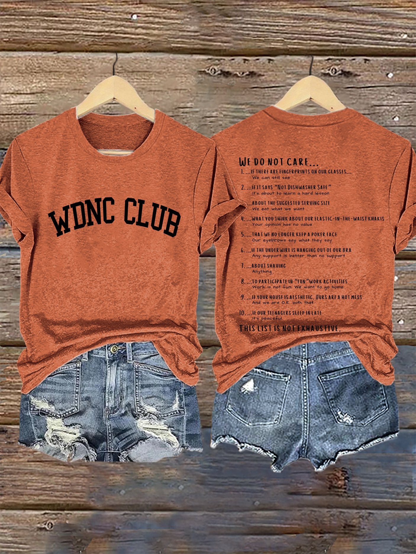 Retro Funny WDNC Menopause Perimenopause This List Is Not Exhaustive Print T-Shirt