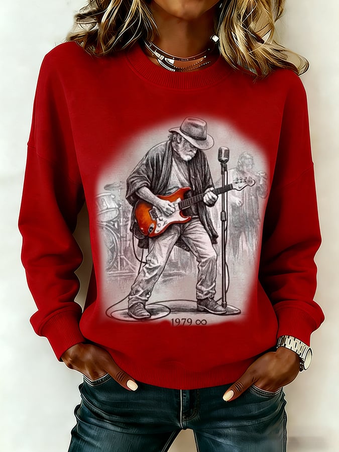 🔥Buy 3 Get 15% Off Women's Commemorative Bob Weir Print Sweatshirt