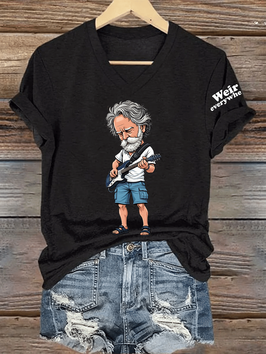 🔥Buy 3 Get 15% Off Women's RIP Bob Weir Weir Everywhere Short Sleeve T-Shirt