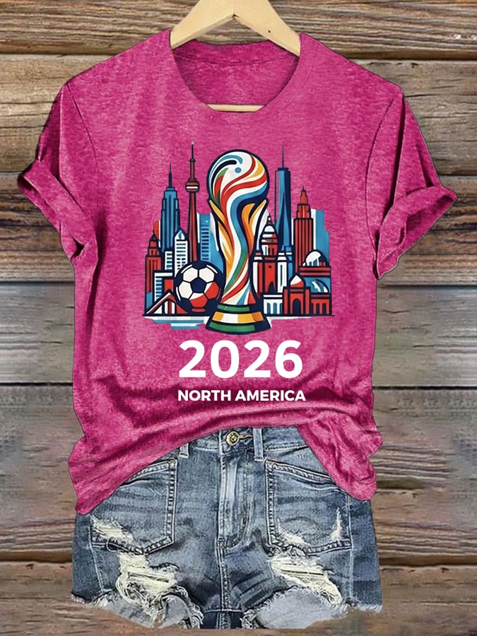 Women's North America WC 2026 Soccer printed T-shirt