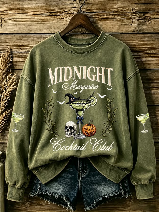 Women's Midnight Margaritas Print Casual Sweatshirt