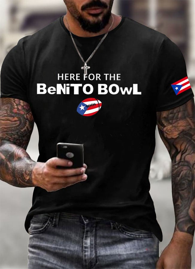 Men's Bunny Football Music Lover Print Casual T-Shirt