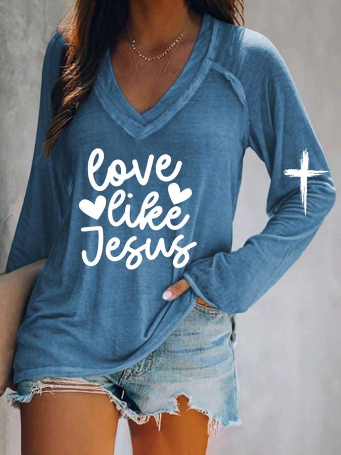 Women's Love Like Jesus Print T-Shirt